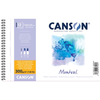 Canson Montval Torchon 13,5 x 21 cm, 12 listů, 300g/m, kroužková vazba