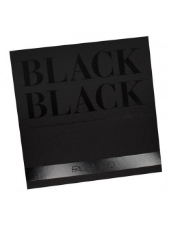 FABRIANO Black Black 20 x 20 cm, 300 g, 20 listů, černý papír, lepená vazba