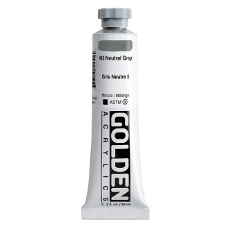 Akrylová barva Golden Heavy Body 59 ml, N5 Neutral Gray (1445)