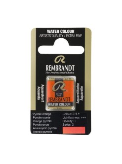 Mistrovská akvarelová barva Rembrandt, půlpánvička, 278 - Pyrrole Orange