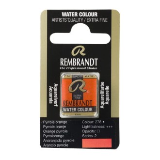 Mistrovská akvarelová barva Rembrandt, půlpánvička, 278 - Pyrrole Orange