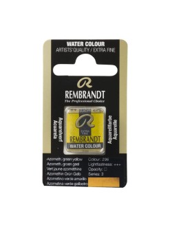 Mistrovská akvarelová barva Rembrandt, půlpánvička, 296 - Azo Green Yellow