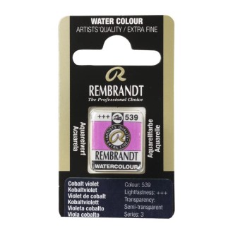 Mistrovská akvarelová barva Rembrandt, půlpánvička, 539 - Cobalt Violet