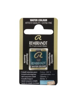 Mistrovská akvarelová barva Rembrandt, půlpánvička, 682 - Cobalt Turq. Green