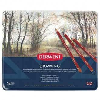 Derwent Drawing - sada uměleckých pastelek 24 ks