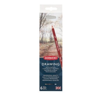 Derwent Drawing - sada uměleckých pastelek 6 ks