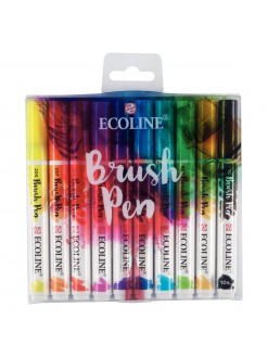Ecoline Brush pen - sada akvarelových fixů, 10ks