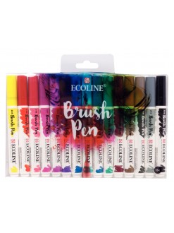Ecoline Brush pen - sada akvarelových fixů, 15ks