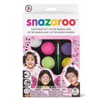 Snazaroo - barvy na obličej, 8x2,1 g, štěteček