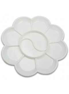 Prázdná plastová paleta na akvarel květ, průměr 12 cm