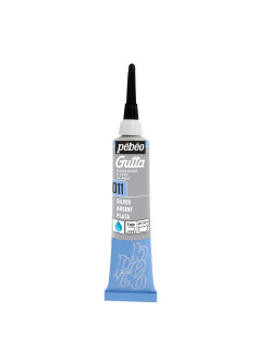 Kontura na hedvábí Pébéo Gutta 20 ml, 11 - Stříbrná
