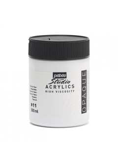 Akrylová barva Pébéo Studio Acrylics 500 ml, 11 - bílá titanová