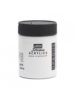 Akrylová barva Pébéo Studio Acrylics 500 ml, 11 - bílá titanová