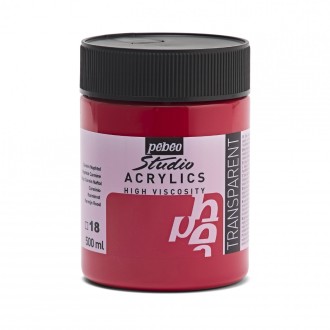 Akrylová barva Pébéo Studio Acrylics 500 ml, 18 - naphtolene karmínová