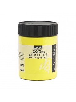Akrylová barva Pébéo Studio Acrylics 500 ml, 22 - citrónově kadmiově žlutá