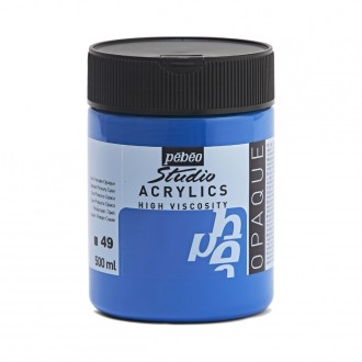 Akrylová barva Pébéo Studio Acrylics 500 ml, 49 - azurová (cyan)