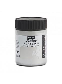Akrylová barva Pébéo Studio Acrylics 500 ml, 351 - stříbrná