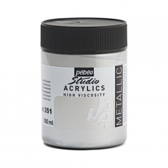 Akrylová barva Pébéo Studio Acrylics 500 ml, 351 - stříbrná