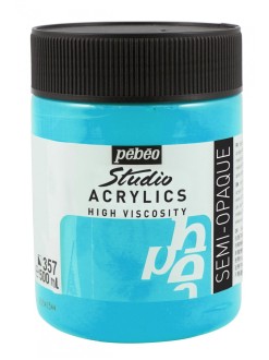 Akrylová barva Pébéo Studio Acrylics 500 ml, 357 - iridescentní modrozelená