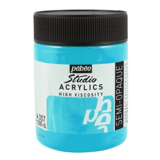 Akrylová barva Pébéo Studio Acrylics 500 ml, 357 - iridescentní modrozelená