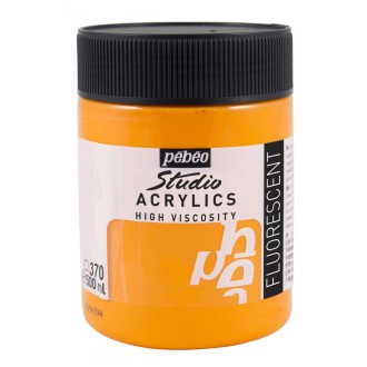 Akrylová barva Pébéo Studio Acrylics 500 ml, 370- fluo orange