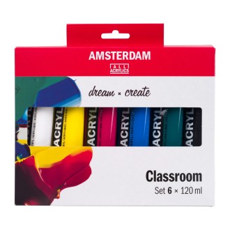 AMSTERDAM sada akrylových barev Standard 6x120ml, míchací set "Classroom"