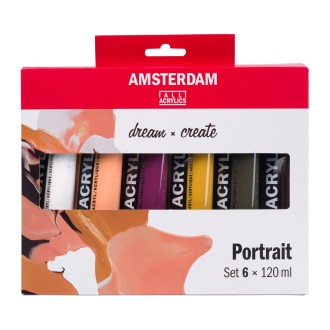 AMSTERDAM sada akrylových barev Standard 6x120ml, odstíny "Portrait"