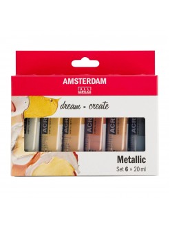 AMSTERDAM miniset "Metallic" - 6×20ml, plastové tuby