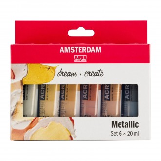 AMSTERDAM miniset "Metallic" - 6×20ml, plastové tuby