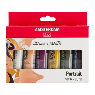 AMSTERDAM miniset "Portrait" - 6×20ml, plastové tuby