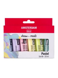 AMSTERDAM sada akrylových barev Standard 6x20ml, pastelové odstíny