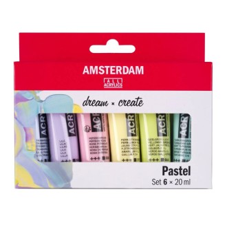 AMSTERDAM sada akrylových barev Standard 6x20ml, pastelové odstíny