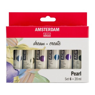AMSTERDAM sada akrylových barev Standard 6x20ml, perleťové odstíny