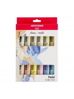 AMSTERDAM akrylový set pastelové odstíny - 12×20 ml, plastové tuby