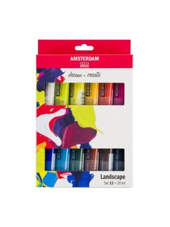 AMSTERDAM akrylový set "Landscape" - 12×20 ml, plastové tuby