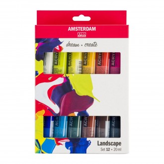 AMSTERDAM akrylový set "Landscape" - 12×20 ml, plastové tuby