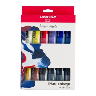 AMSTERDAM sada akrylových barev Standard 12x20ml, "Landscape" odstíny