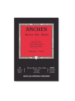 Arches skicák na olej, lepený 23x31cm, 12 listů, za studena lisovaný, 300g