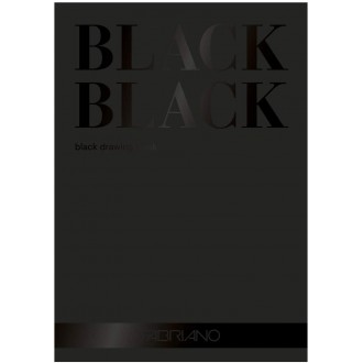 Fabriano Black Black 24 x 32 cm, 300g/m2, 20 listů, černý papír, lepená vazba