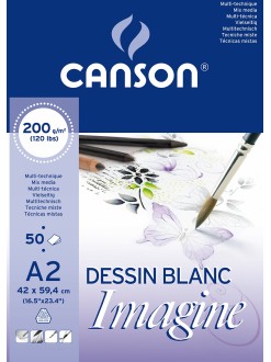 Canson Imagine skicák lepený, A2 50 listů, 42 x 59,4 cm, 200g/m2