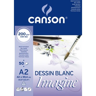 Canson Imagine skicák lepený, A2 50 listů, 42 x 59,4 cm, 200g/m2