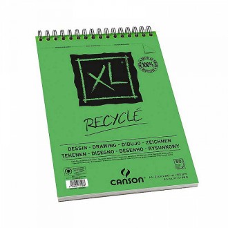 Canson XL Recyklovaný blok krouž.vazba(bílý,A3,50archů)