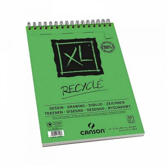 Canson XL Recyklovaný blok kroužková vazba (bílý, A3, 50archů)