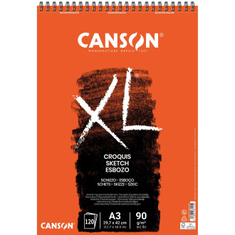 Canson XL Croquis skicák v krouž.vazbě na kratší straně(krémový,A3,120 archů)