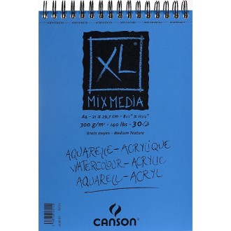 Canson XL Mix Media skicák,krouž.vazba(30archů,bílý,300g,A4)