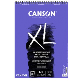 Canson XL Mix Media skicák krouž.vazba(30archů,bílý,300g,A3)