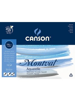 Canson Montval Aquarelle skicák lepený,24x32,12 listů,300g,lisováno za studena