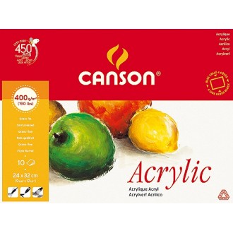 Canson Akryl blok 10listů, 24×32 cm, 400 g