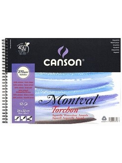 Canson Montval Torchon 24x32 cm, 12 listů, 270g/m, kroužková vazba