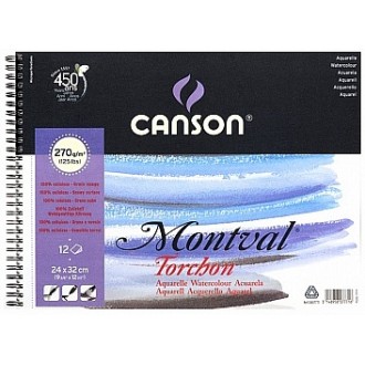 Canson Montval Torchon 24x32 cm, 12 listů, 270g/m, kroužková vazba